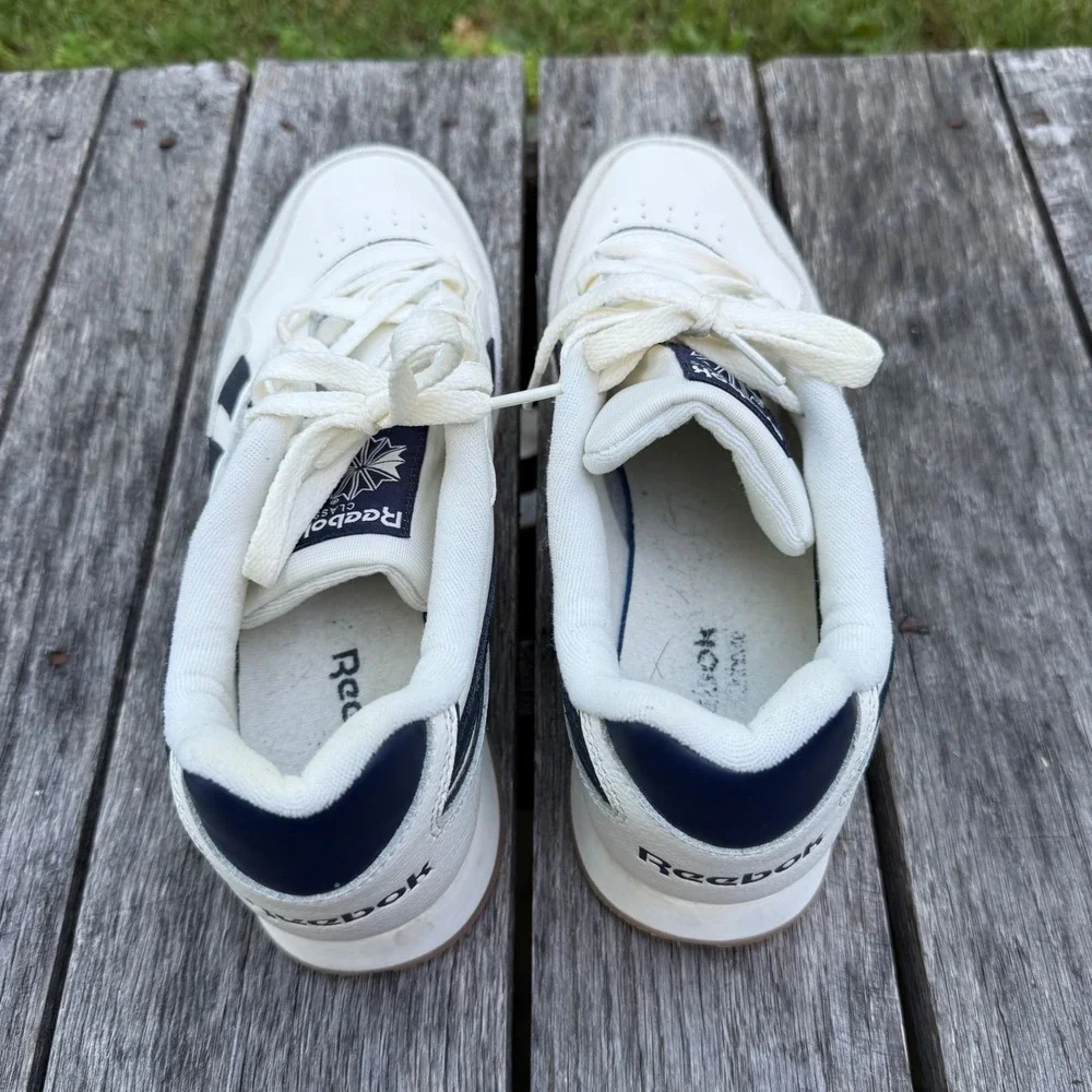 Reebok Classic Harman Run Mens 11 Retro Sneakers White Navy Gum Sole‎ G58944